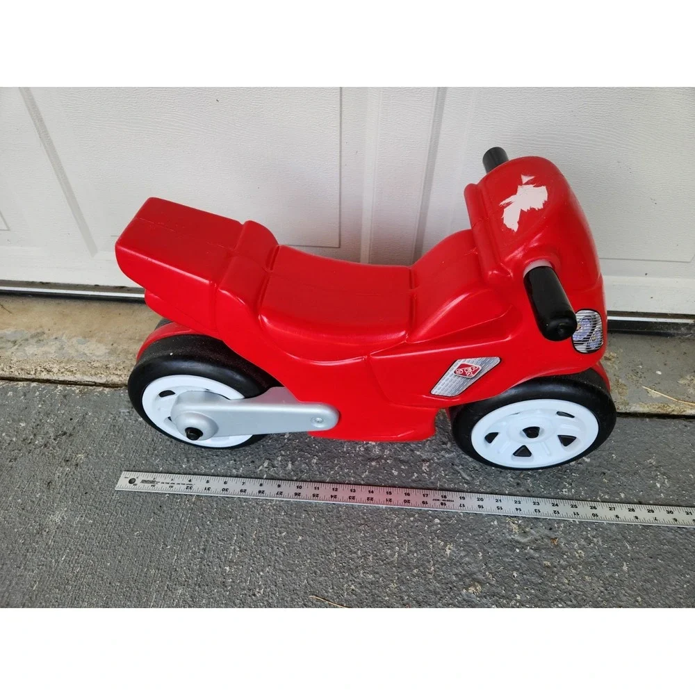Vtg Little Tikes Step 2 Red Motorcycle Toddler Ride On Toy Indoor Outdoor Bike